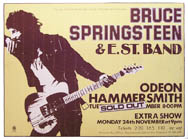 thumbnail link to original 1975 promo poster Bruce Springsteen at Hammersmith Odeon