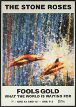  original 1989 UK Stone Roses first album poster, Fools Gold, double dolphins version.