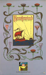 thumbnail link to original 1975 ATCO promo poster Hawkwind Warrior on the Edge of Time, Barney Bubbles elements