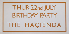 original promo poster The Birthday Party at the Haçienda July 1982.