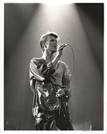 thumbnail link to original Tom Robe photograph David Bowie on stage Isolar II tour Toronto.