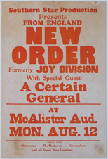  original 12 August 1985 Tulane University New Order concert poster.