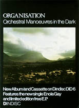thumbnail link to original 1980 OMD DinDisc promo poster, Organisation.