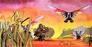 thumbnail link to original 1972 Roger Dean signed promo poster Osibisa