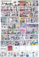 Original 1977 Warner Brothers cartoon art promo poster Sex Pistols Never Mind the Bollocks