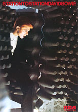 thumbnail link to original RCA UK David Bowie poster Station To Station withdrawn cover colour image.